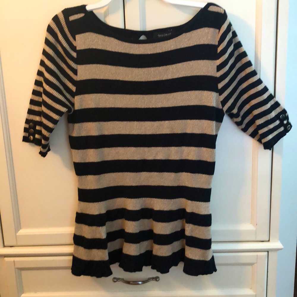White House Black Market Elbow Length sleeves Open Back Sweater